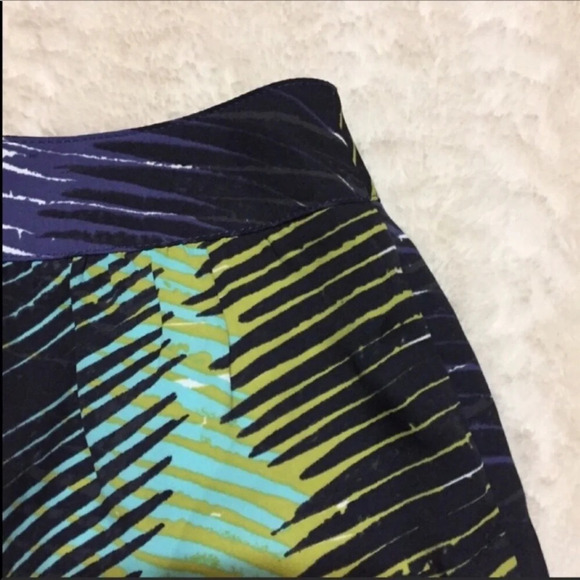 Loft Peacock Aline Mini Skirt Exposed Zipper 2P - Picture 4 of 9